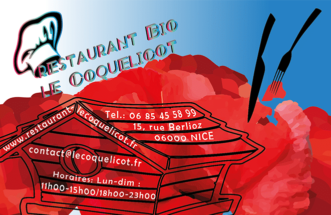 PORTFOLIO : CARTE DE VISITE LE RESTAURANT BIO LE COQUELICOT