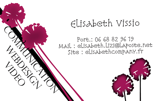 PORTFOLIO : CARTE DE VISITE WEBDESIGN ELISABETH