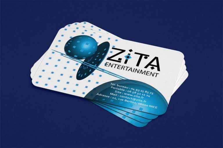 carte de visite mockup Zita Entertainment business affaires