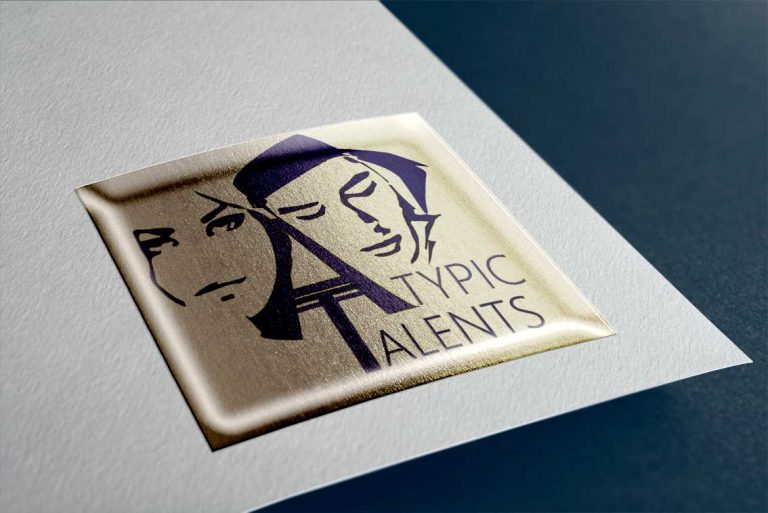 plaque logo mockup Talents imprimé sur couverture
