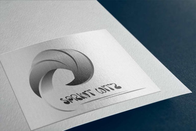 plaque mockup logo Sprint Witz argenté
